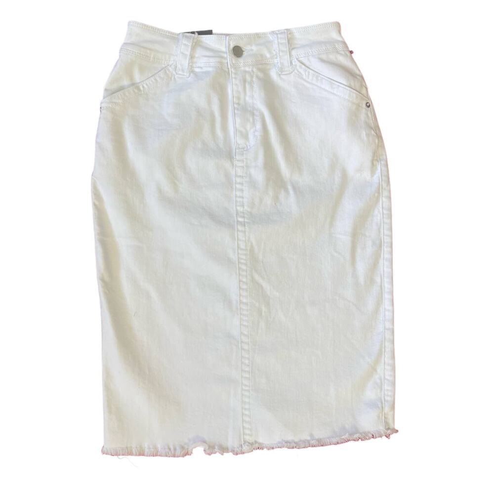 Wash Lab Sally Mid Skirt White Denim Size 26